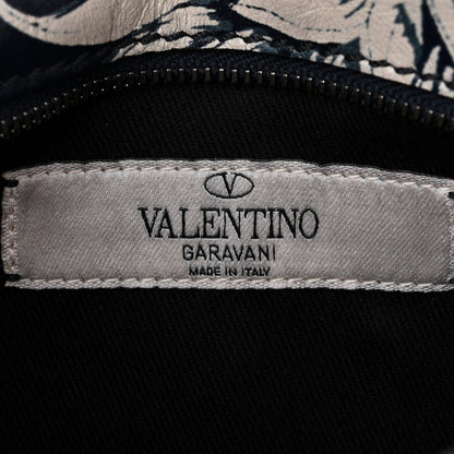 Valentino Garavani Vitello Pineapple Print Clutch Navy 6 of 9