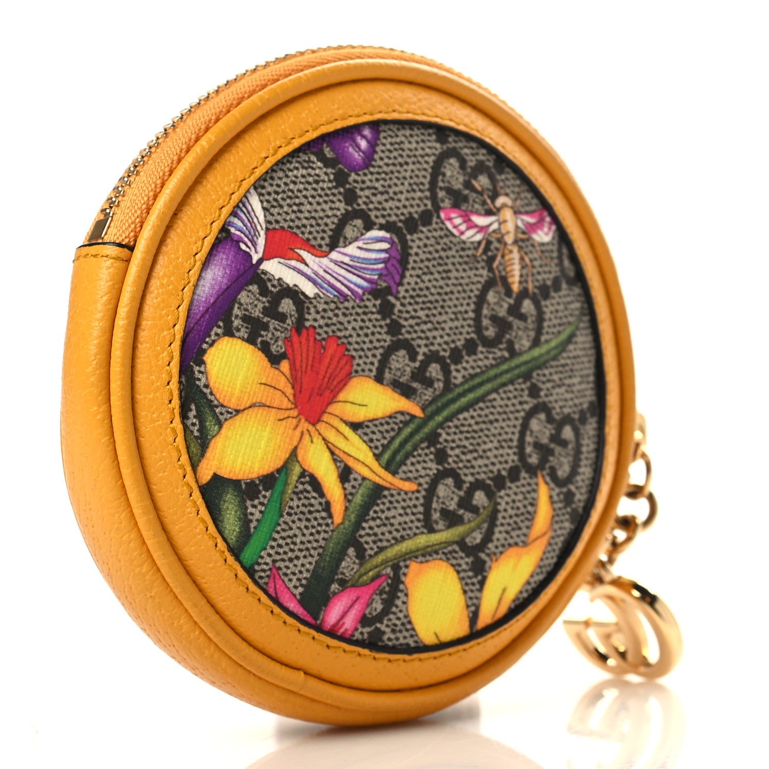 Gucci GG Supreme Monogram Flora Web Ophidia Coin Purse Beige Multicolor Crop 3 of 9