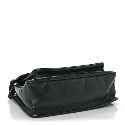 Saint Laurent Crinkled Calfskin Matelasse Monogram Medium Niki Chain Satchel New Vert Fonce 3 of 5