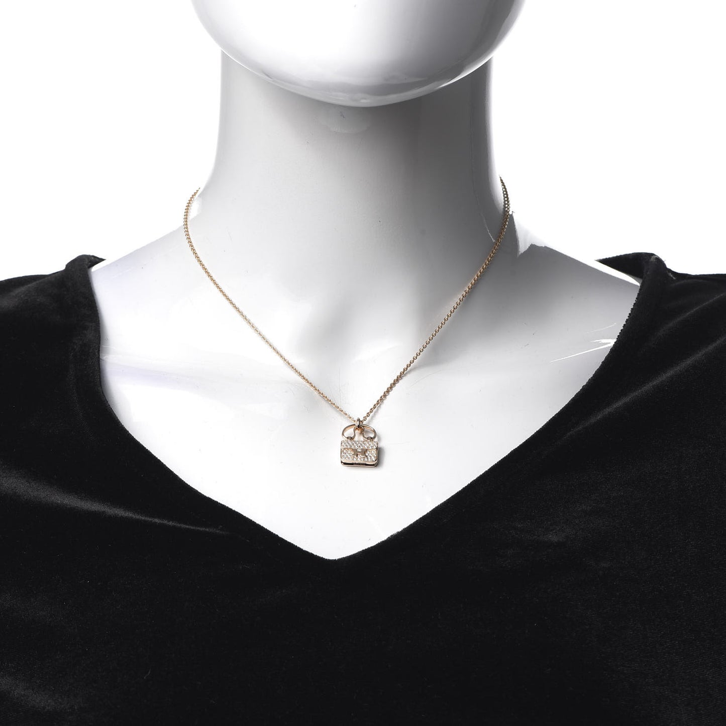 18K Rose Gold Diamond Constance Amulette Pendant Necklace