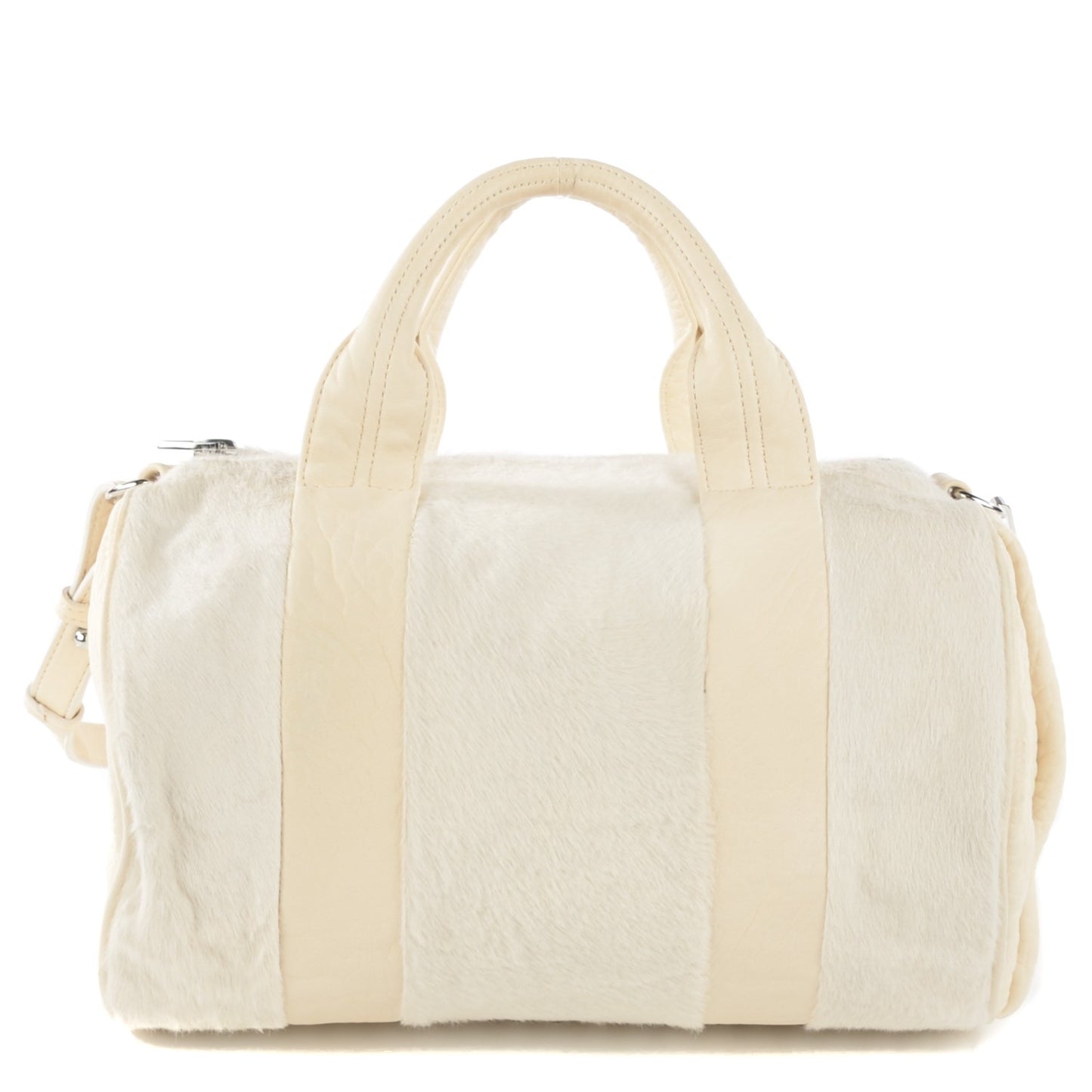 Pebbled Lambskin Pony Hair Rocco White Rhodium Hardware
