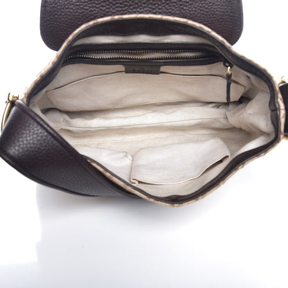 Gucci Diamante Cellarius Calfskin Medium 1973 Shoulder Bag Beige Ebony Cocoa 5 of 7