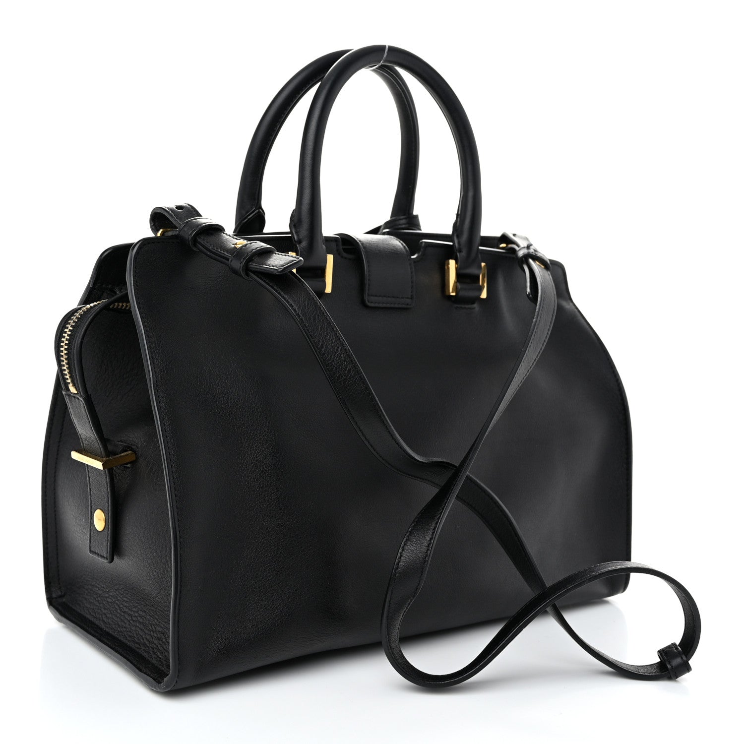 Saint Laurent Smooth Calfskin Small Monogram Cabas Black 3 of 12