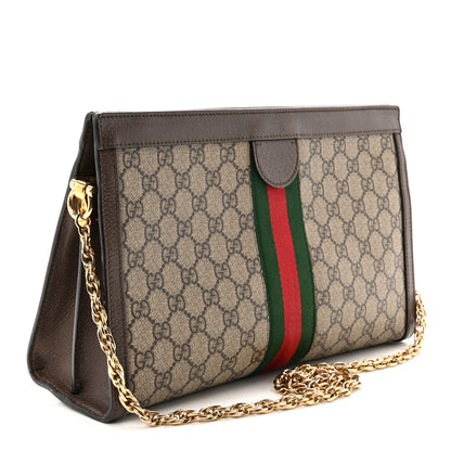 Gucci GG Supreme Monogram Web Medium Ophidia Chain Shoulder Bag Brown 3 of 10