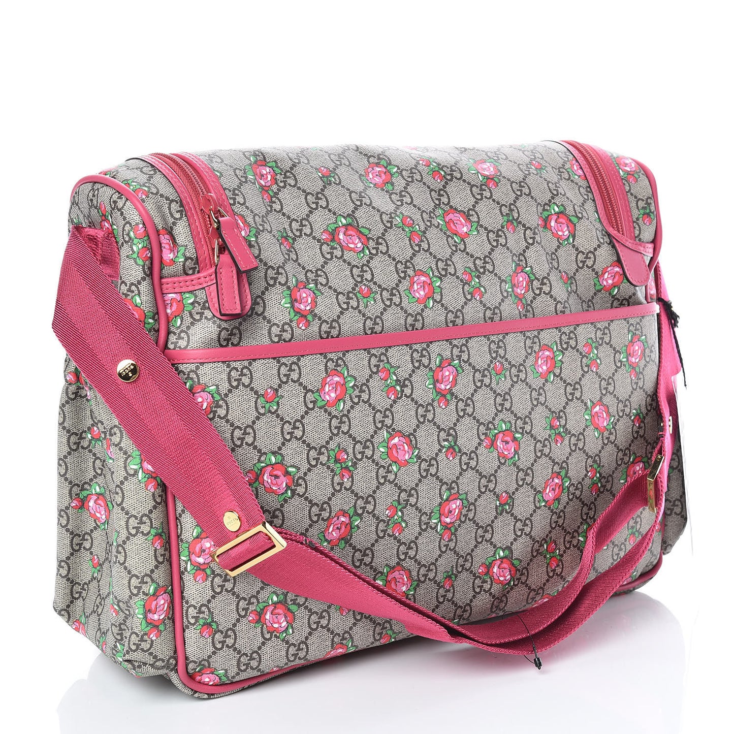 GG Supreme Monogram Rose Bud Diaper Bag Pink