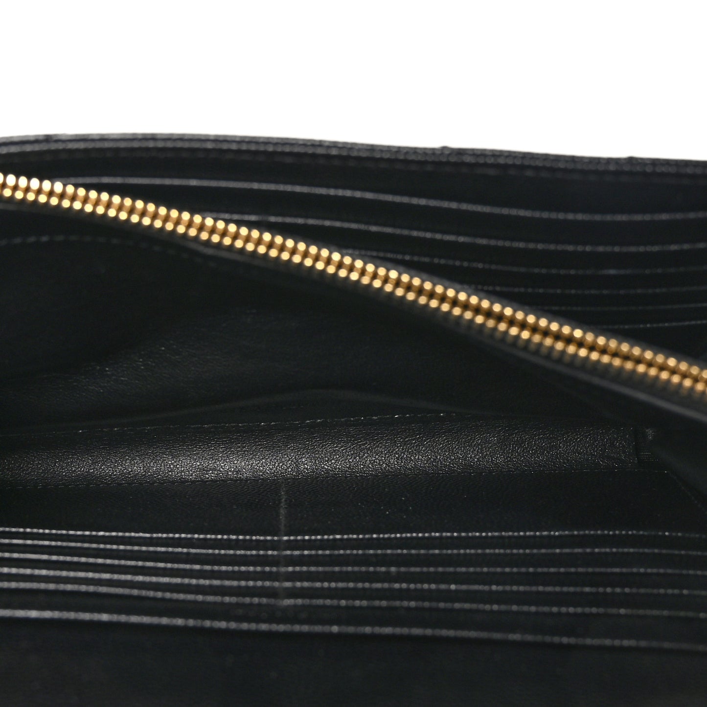 Grain De Poudre Matelasse Chevron Monogram Chain Wallet Black