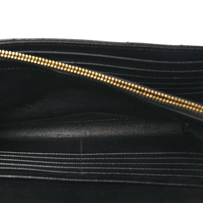 Saint Laurent Grain De Poudre Matelasse Chevron Monogram Chain Wallet Black 5 of 10