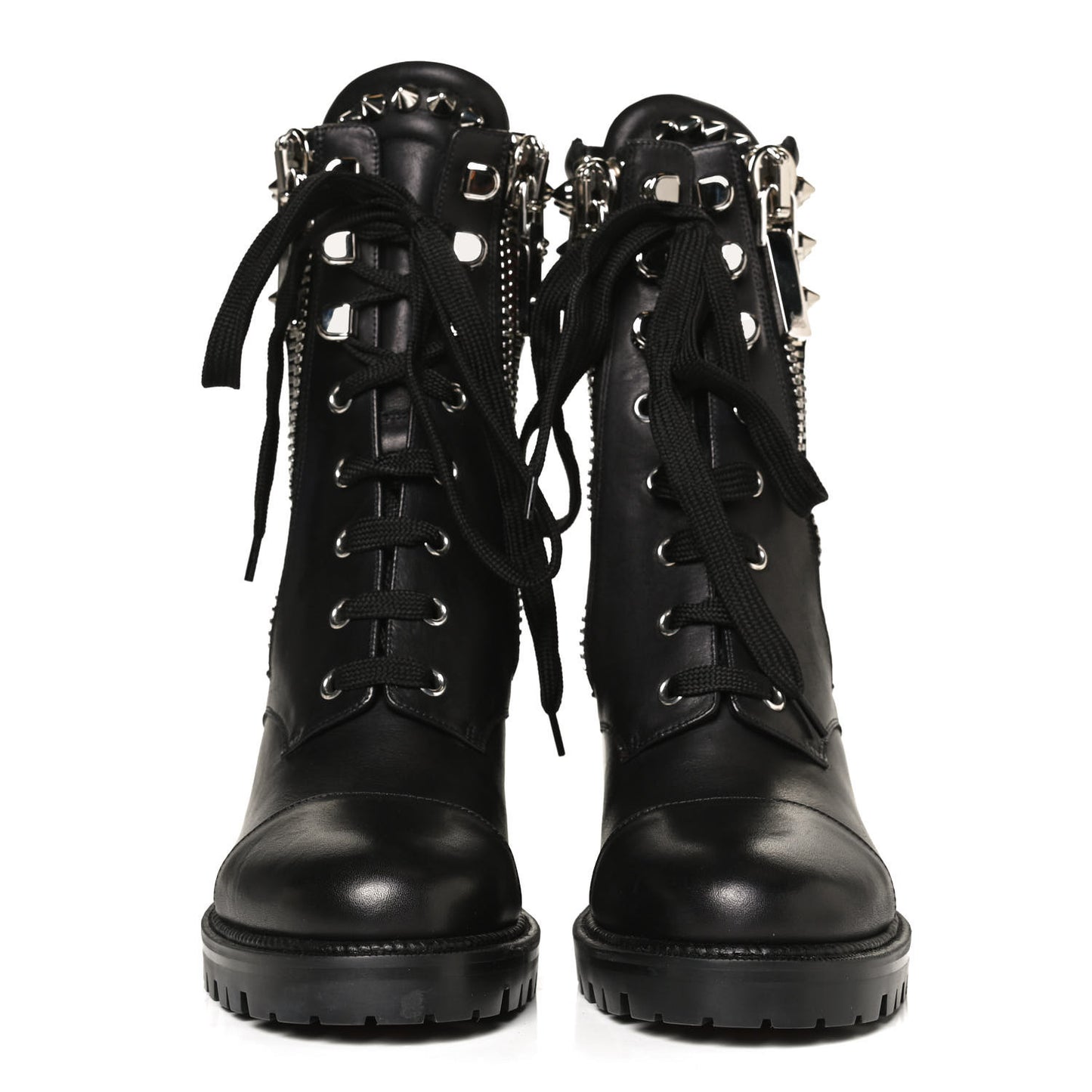 Calfskin Winter Spikes 70 Combat Boots 37 Black