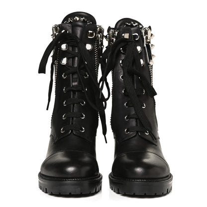Christian Louboutin Calfskin Winter Spikes 70 Combat Boots 37 Black 2 of 10