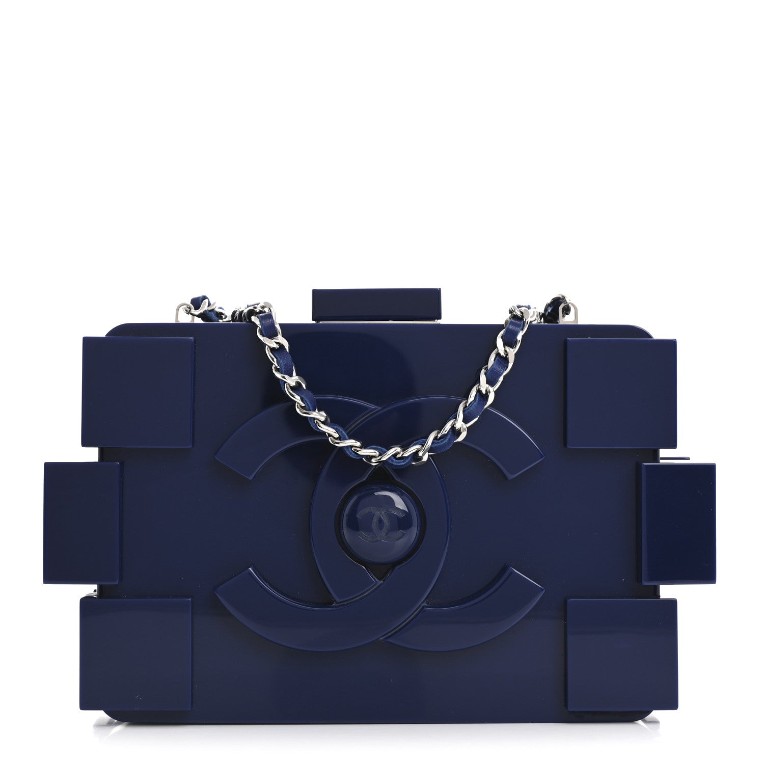 Chanel Plexiglass Boy Brick Lego Clutch Dark Blue 1 of 12