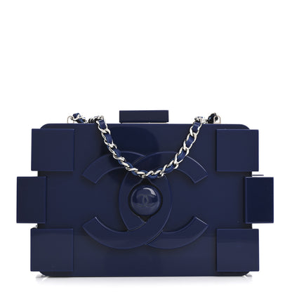 Chanel Plexiglass Boy Brick Lego Clutch Dark Blue 1 of 12