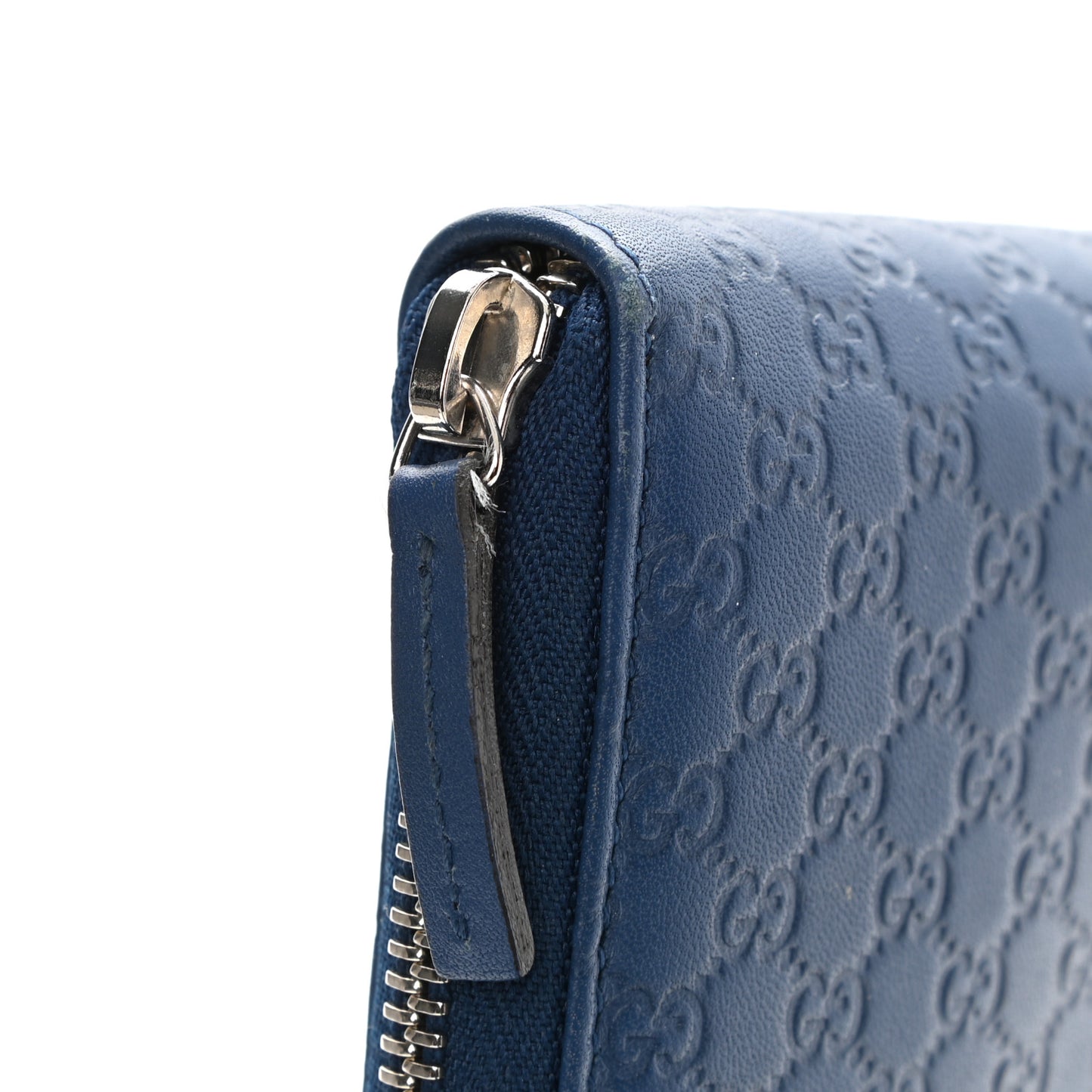 Microguccissima Zip Around Organizer Wallet Deep Cobalt