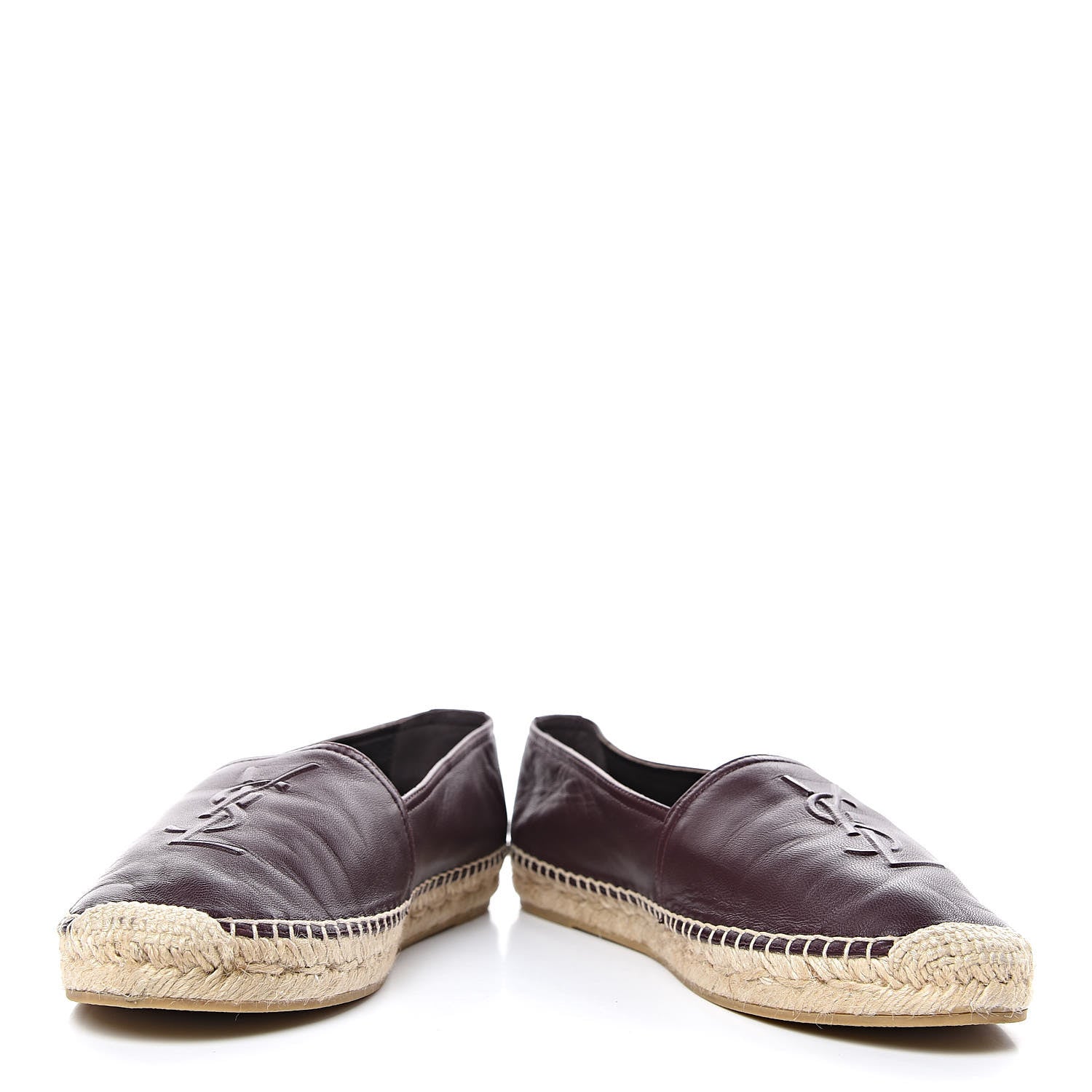 Saint Laurent Nappa Stitched Logo Espadrilles 38 Barolo 5 of 10