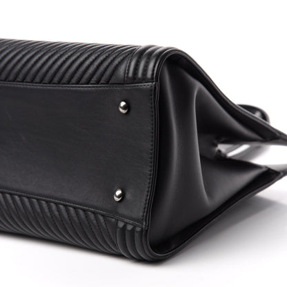 Chanel Calfskin Chevron Quilted Boy Shopping Tote Black 7 of 11