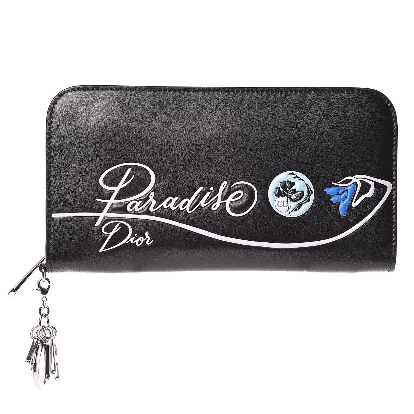 Calfskin Paradise Diorissimo Voyageur Wallet Black