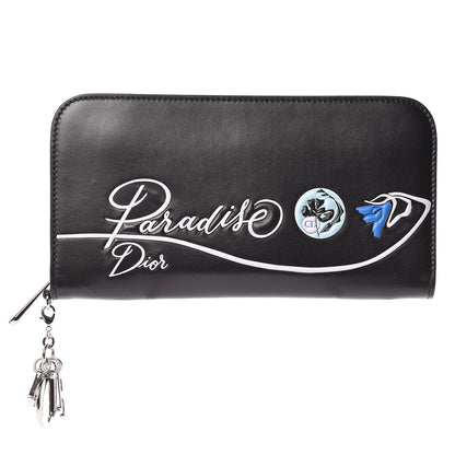 Christian Dior Calfskin Paradise Diorissimo Voyageur Wallet Black 1 of 13