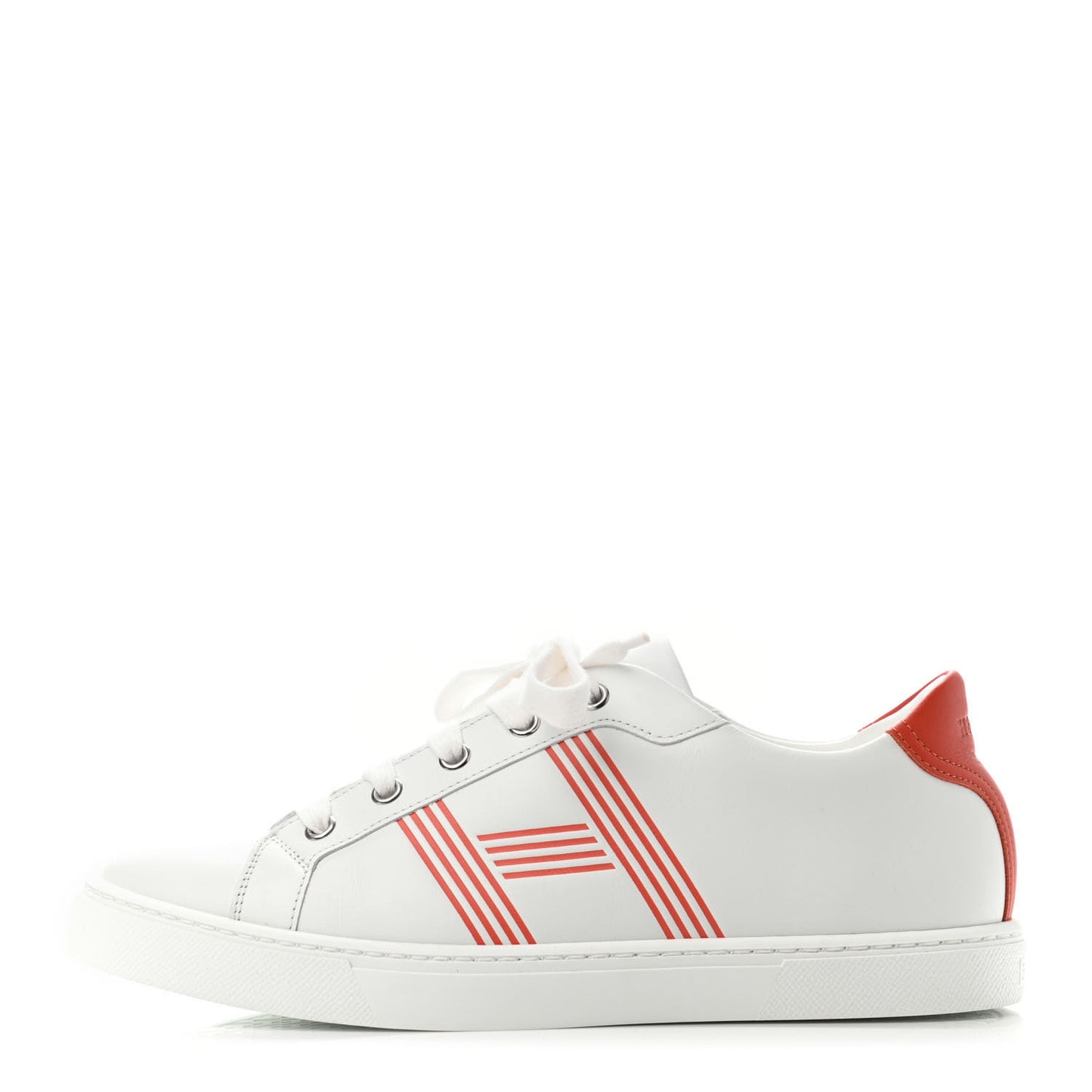 Calfskin Womens Advantage Sneakers 39.5 White Orange