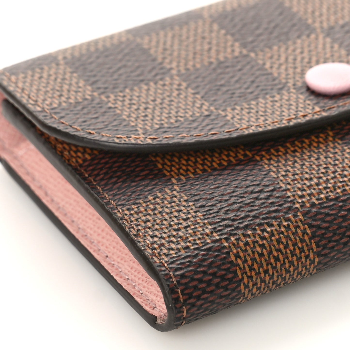 Damier Ebene Rosalie Coin Purse Rose Ballerine