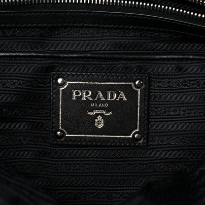 Prada Tessuto Nylon Calfskin Shopping Tote Black 5 of 12