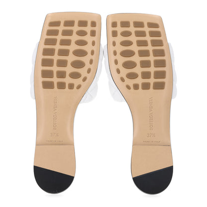 Bottega Veneta Nappa Matelasse Padded Flat Sandals 37.5 Optic White 9 of 10
