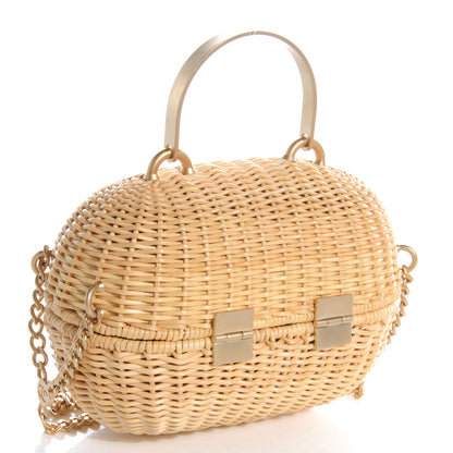 Chanel Rattan Heart Basket Shoulder Bag 3 of 7