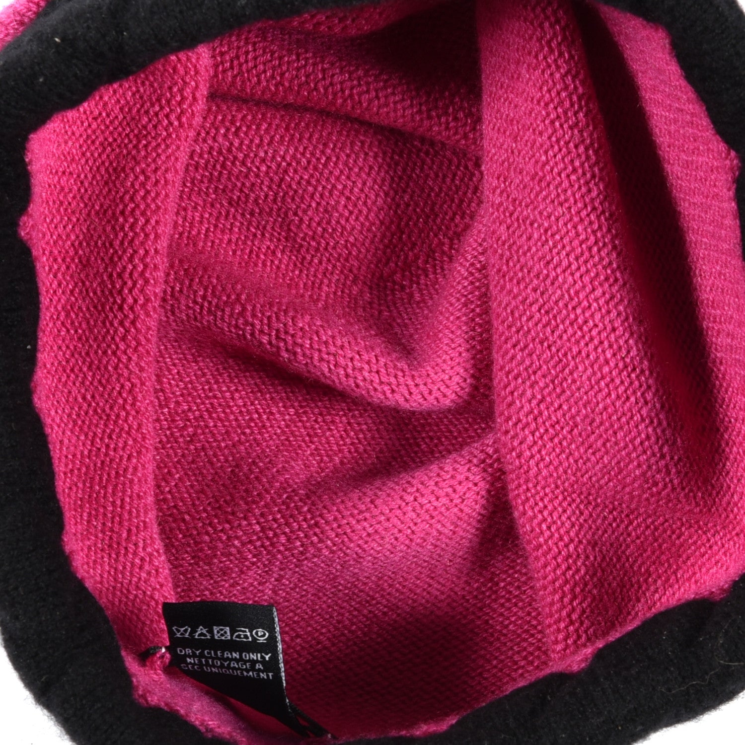 Chanel Cashmere Quilted CC Beanie Hat Pink Purple Black 3 of 4