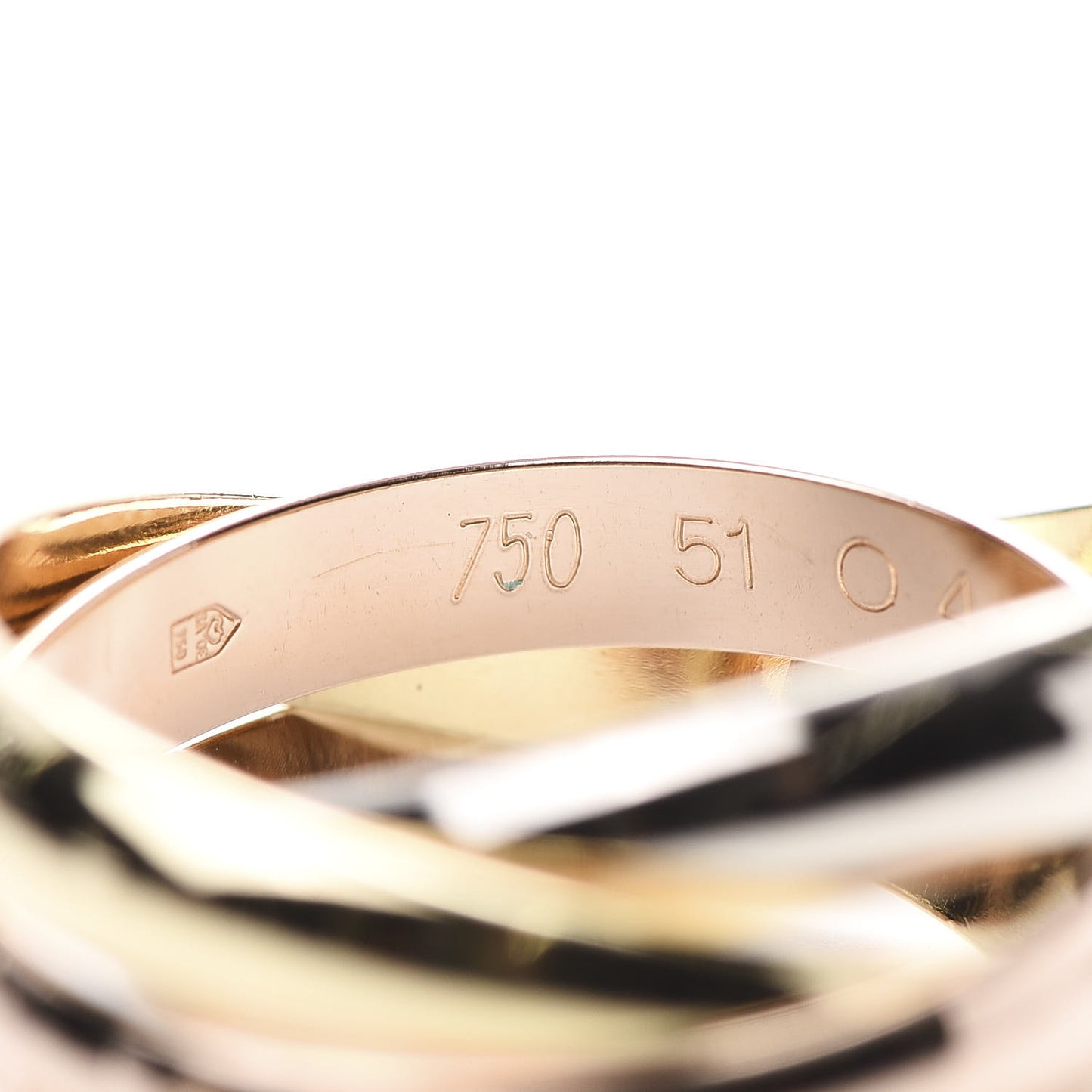 18K Pink Yellow White Gold Classic Les Must De Trinity Ring 51 5.75