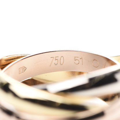 Cartier 18K Pink Yellow White Gold Classic Les Must De Trinity Ring 51 5.75 4 of 6