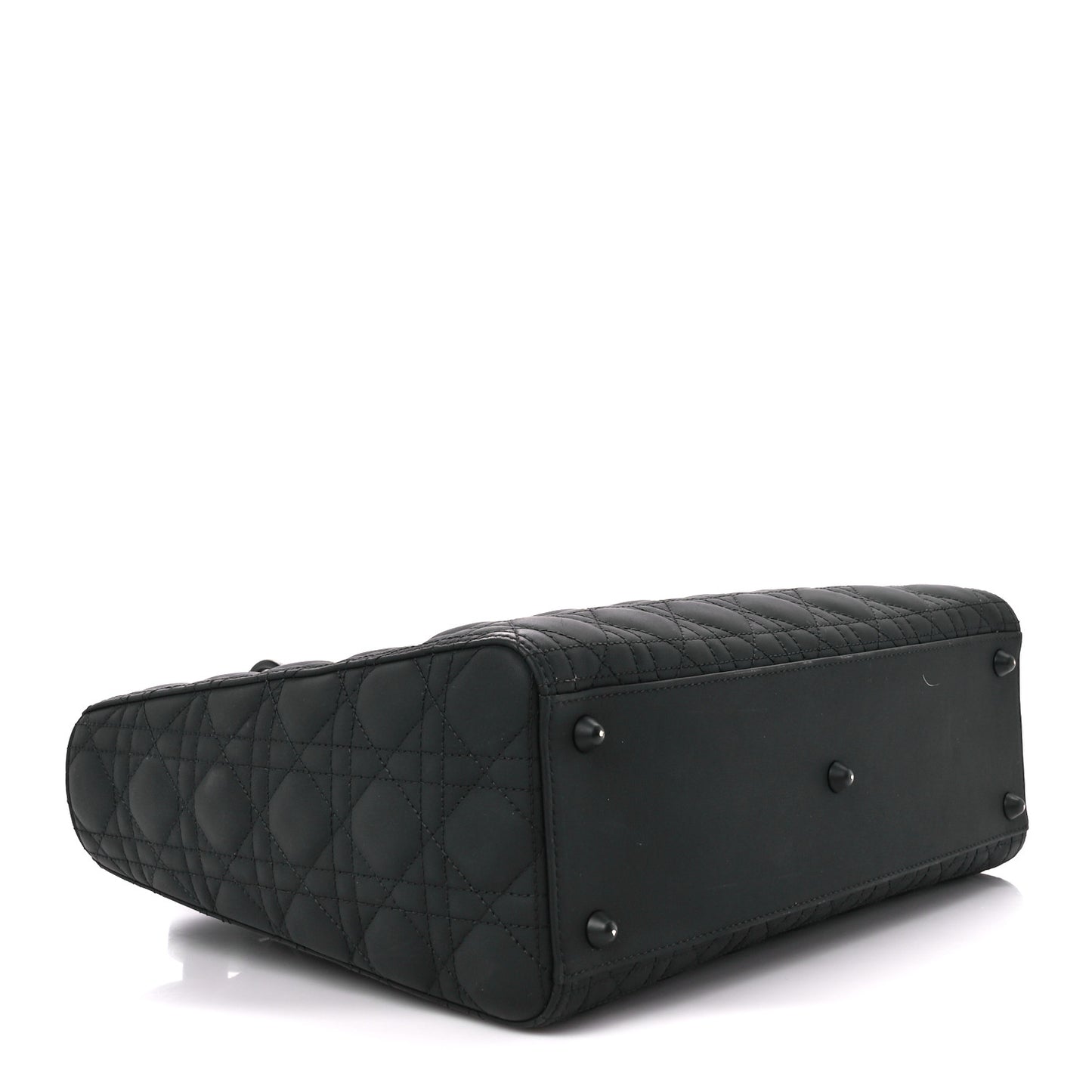 Ultra Matte Calfskin Cannage Large Lady Dior Black