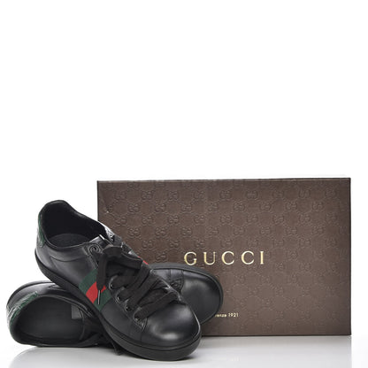 Gucci Calfskin Crocodile Web Ace Sneakers 36.5 Black 8 of 8