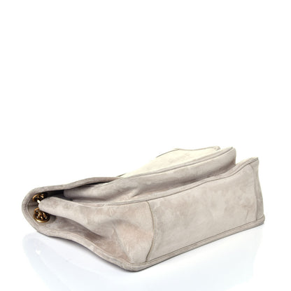 Saint Laurent Suede Monogram Medium Niki Chain Satchel Light Beige 4 of 9