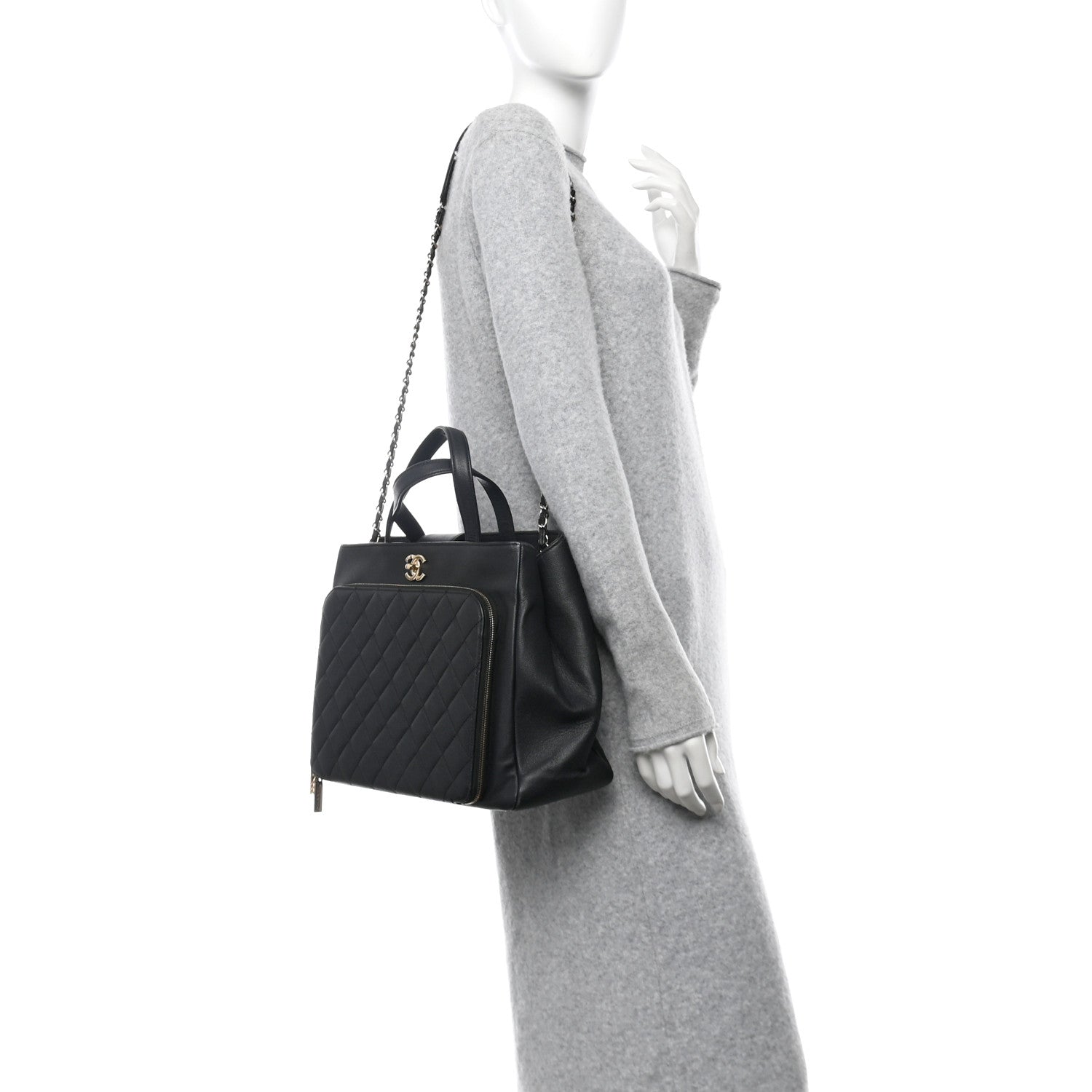 Chanel Caviar Quilted Large Business Affinity Shopping Bag Black 2 of 12