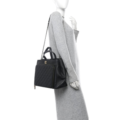 Chanel Caviar Quilted Large Business Affinity Shopping Bag Black 2 of 12