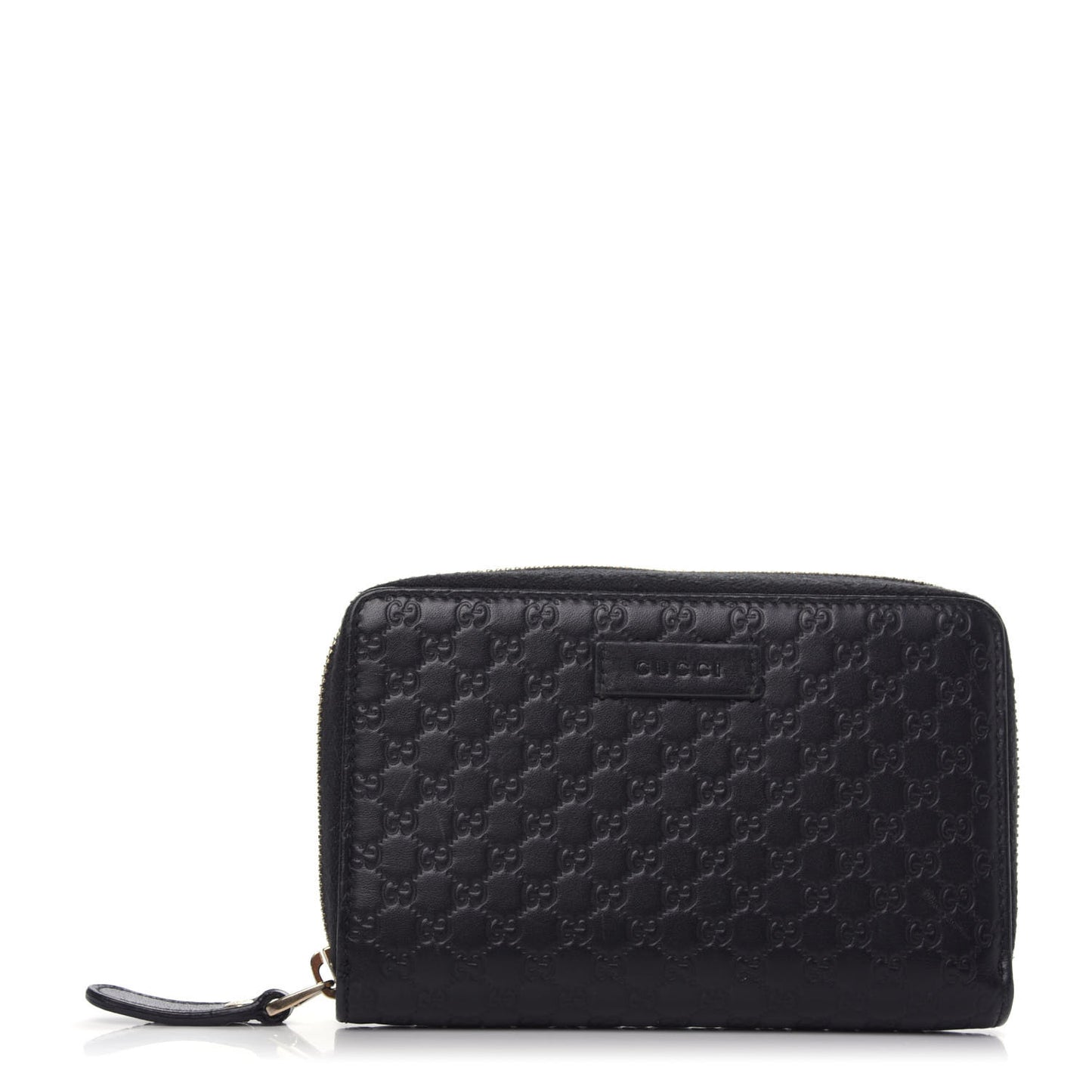 Soft Microguccissima Zip Around Organizer Wallet Black