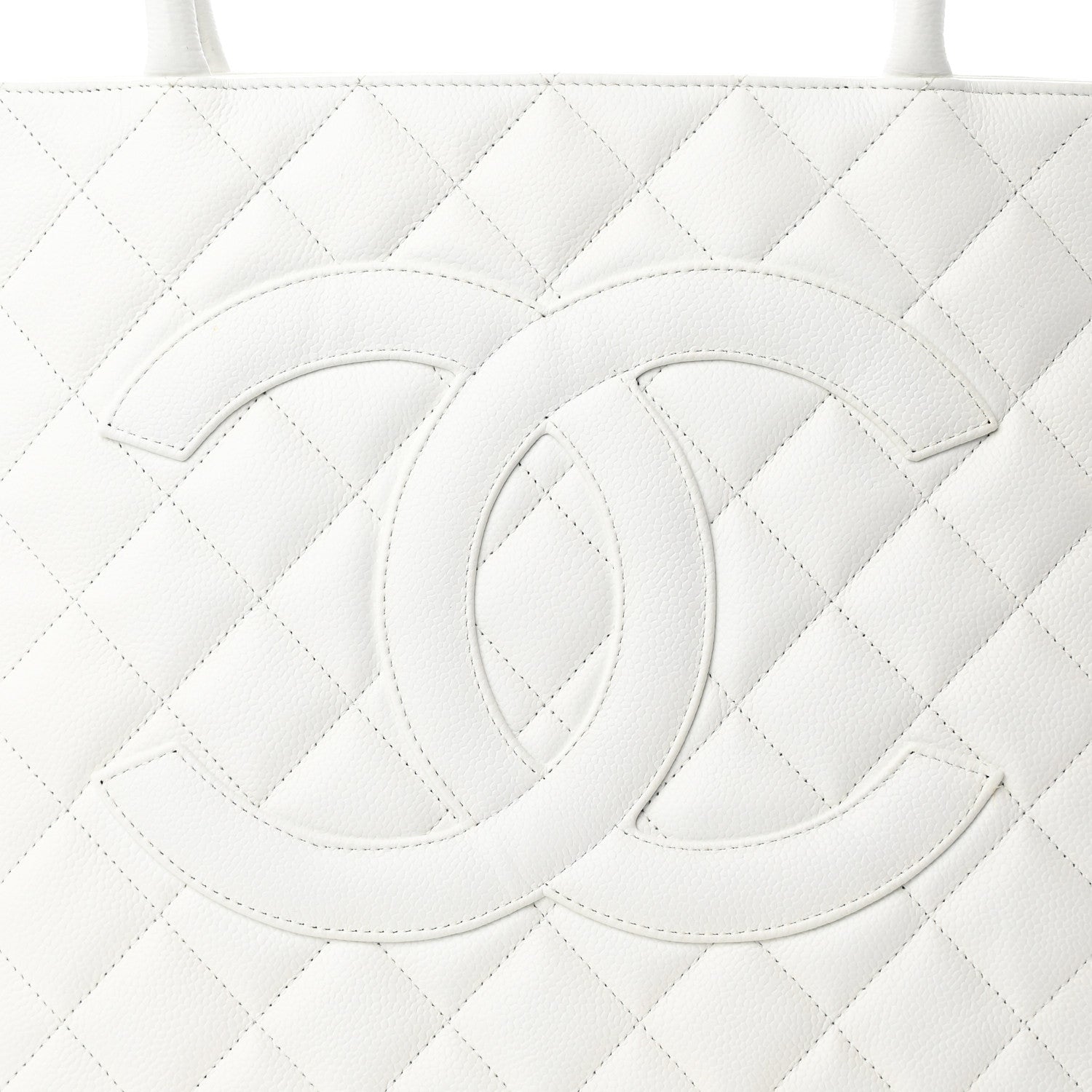 Chanel Caviar Quilted Medallion Tote White 8 of 16