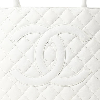Chanel Caviar Quilted Medallion Tote White 8 of 16