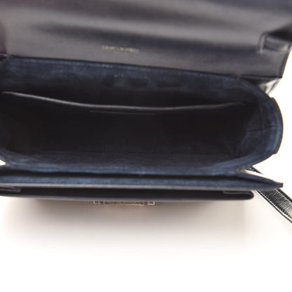 Saint Laurent Calfskin Medium Bellechasse Satchel Navy 5 of 14