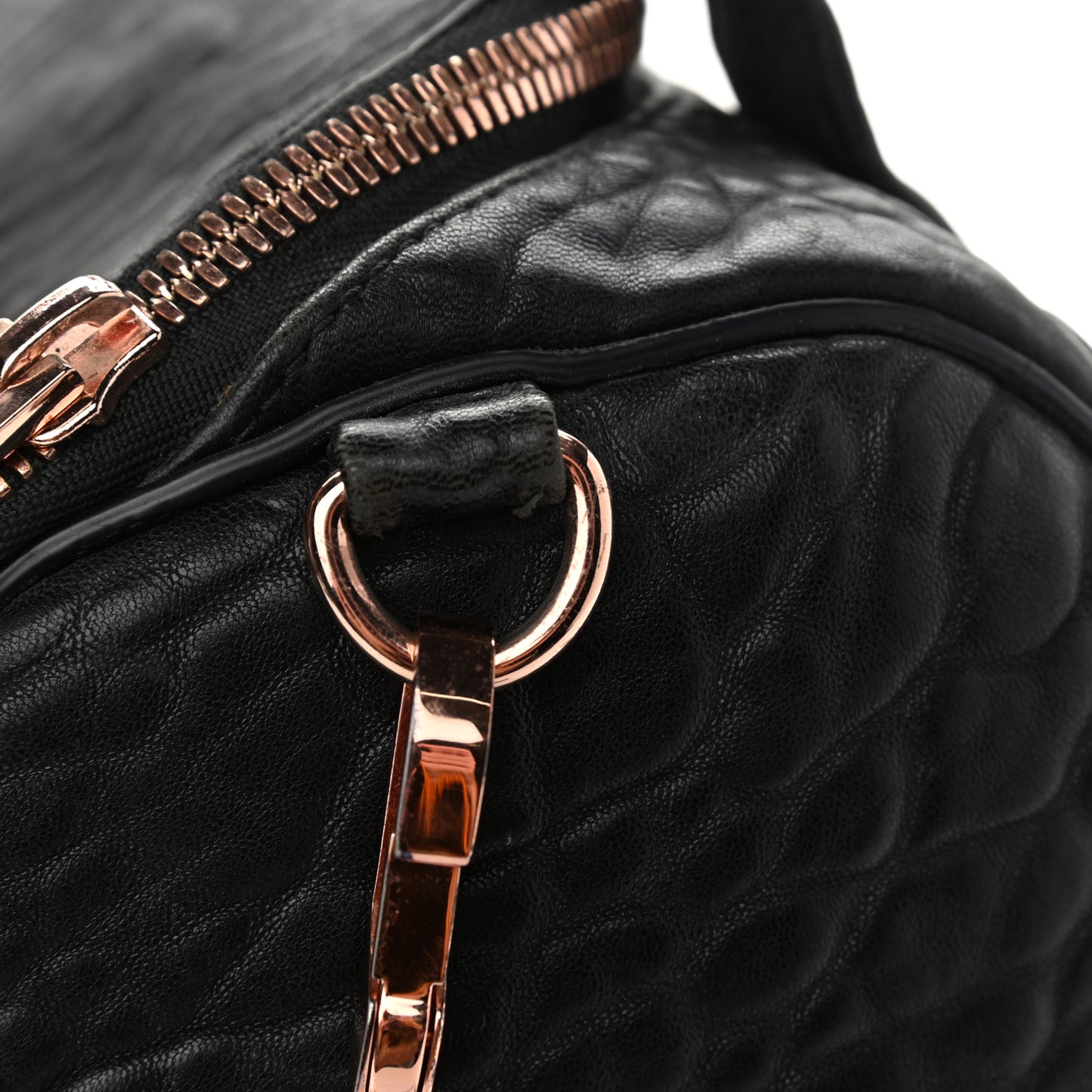 Pebbled Lambskin Rockie Black Rose Gold Hardware
