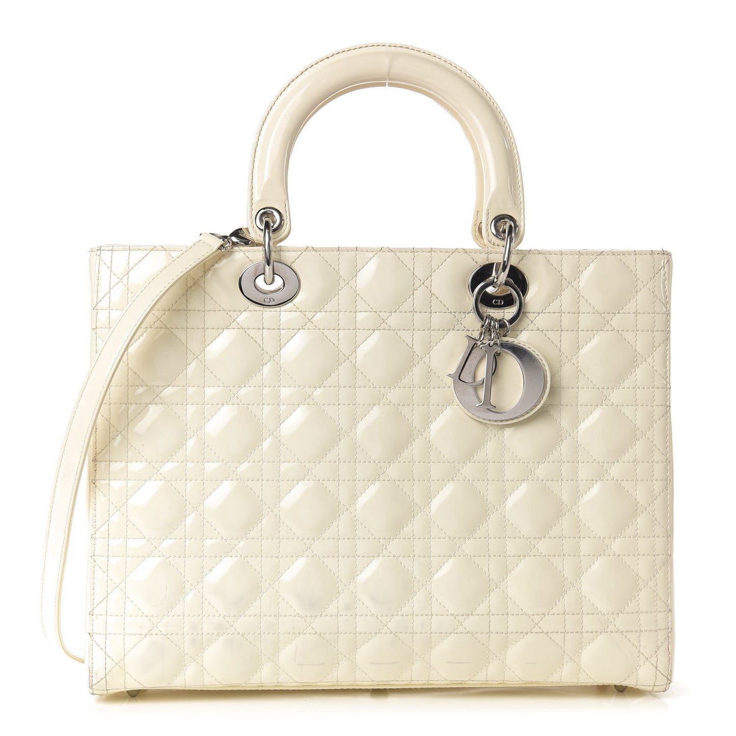 Patent Cannage Large Lady Dior White