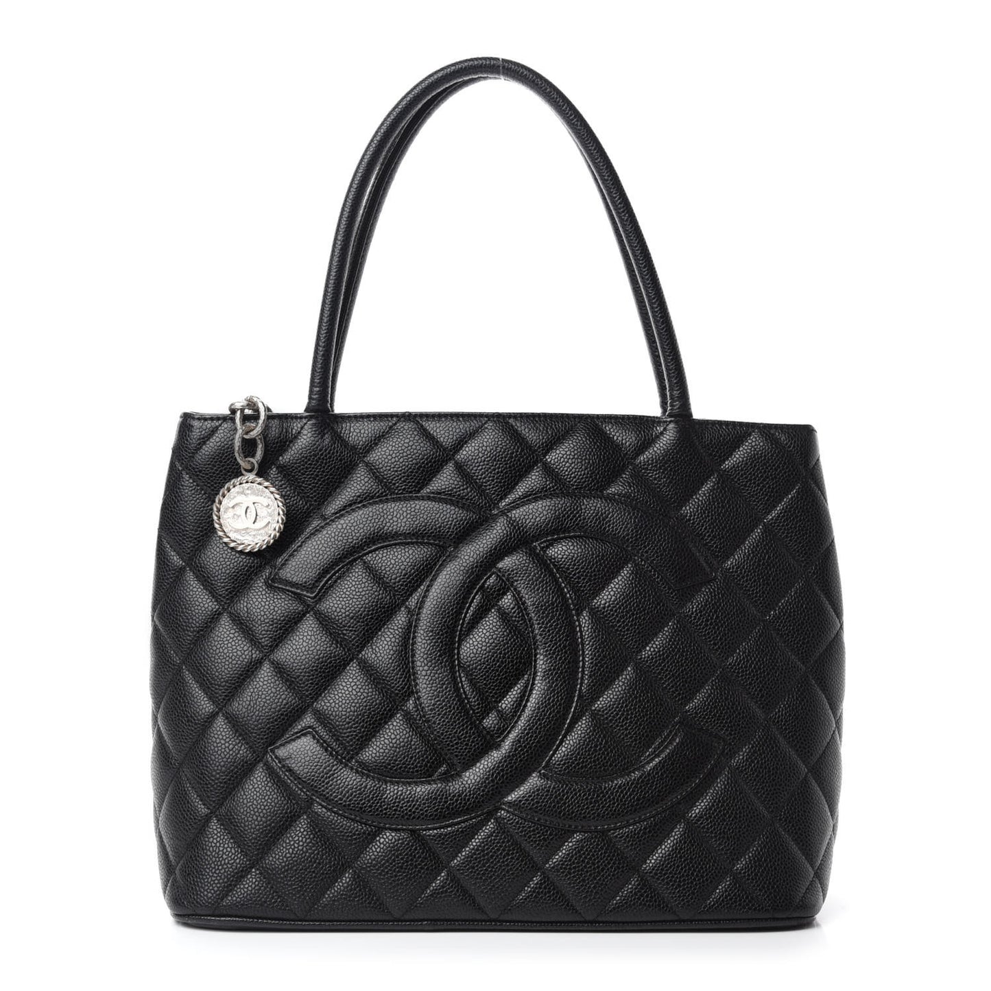 Caviar Quilted Medallion Tote Black