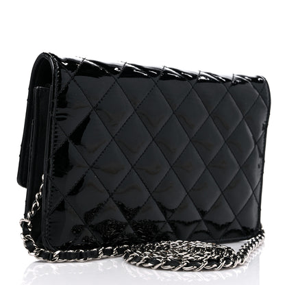 Chanel Patent Quilted Brilliant Wallet On Chain WOC Black 3 of 12