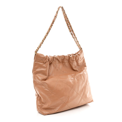 Chanel Shiny Calfskin Quilted Small Chanel 22 Beige 4 of 13