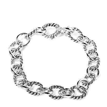 David Yurman Sterling Silver 10mm Medium Oval Link Bracelet 1 of 4
