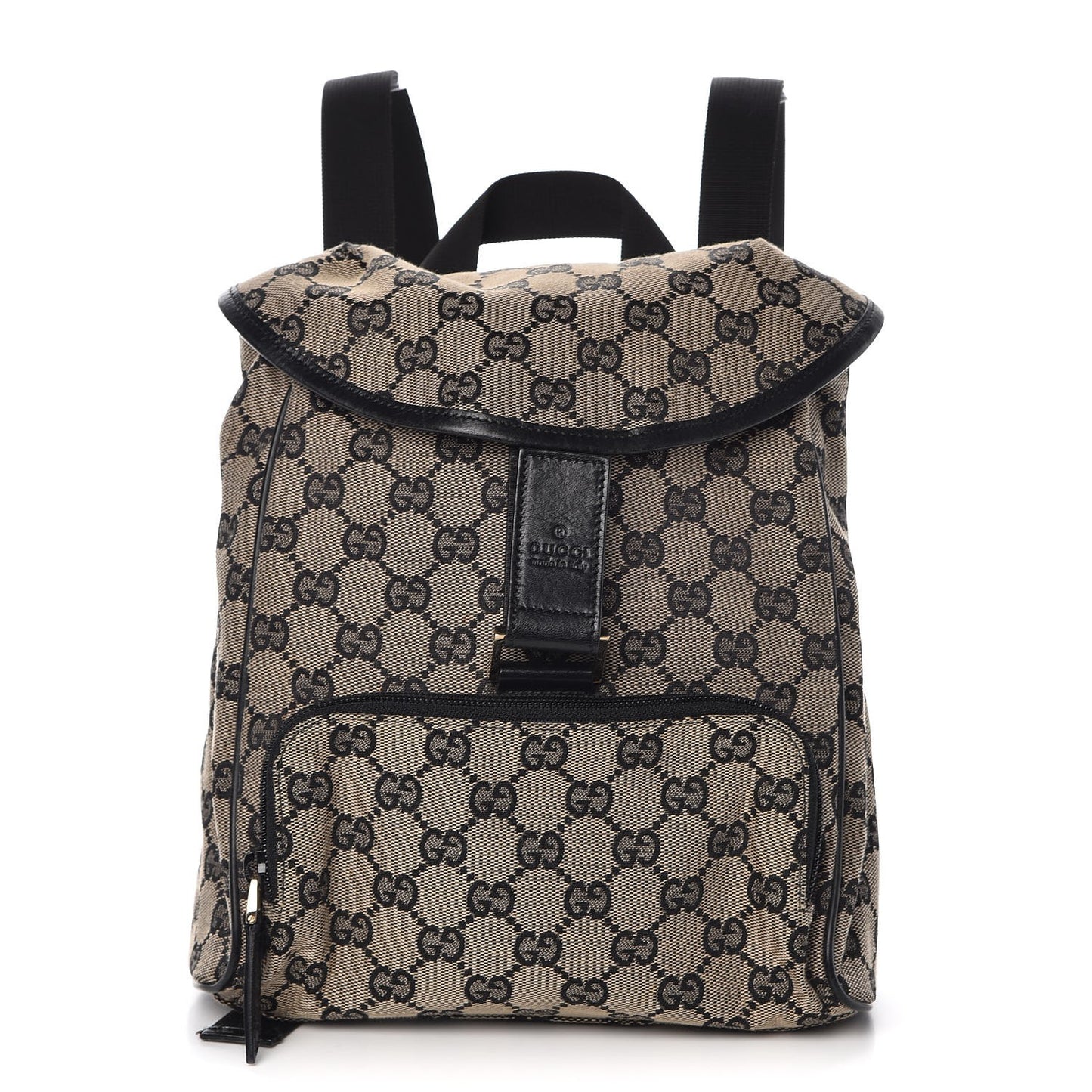 Monogram Flap Backpack Black