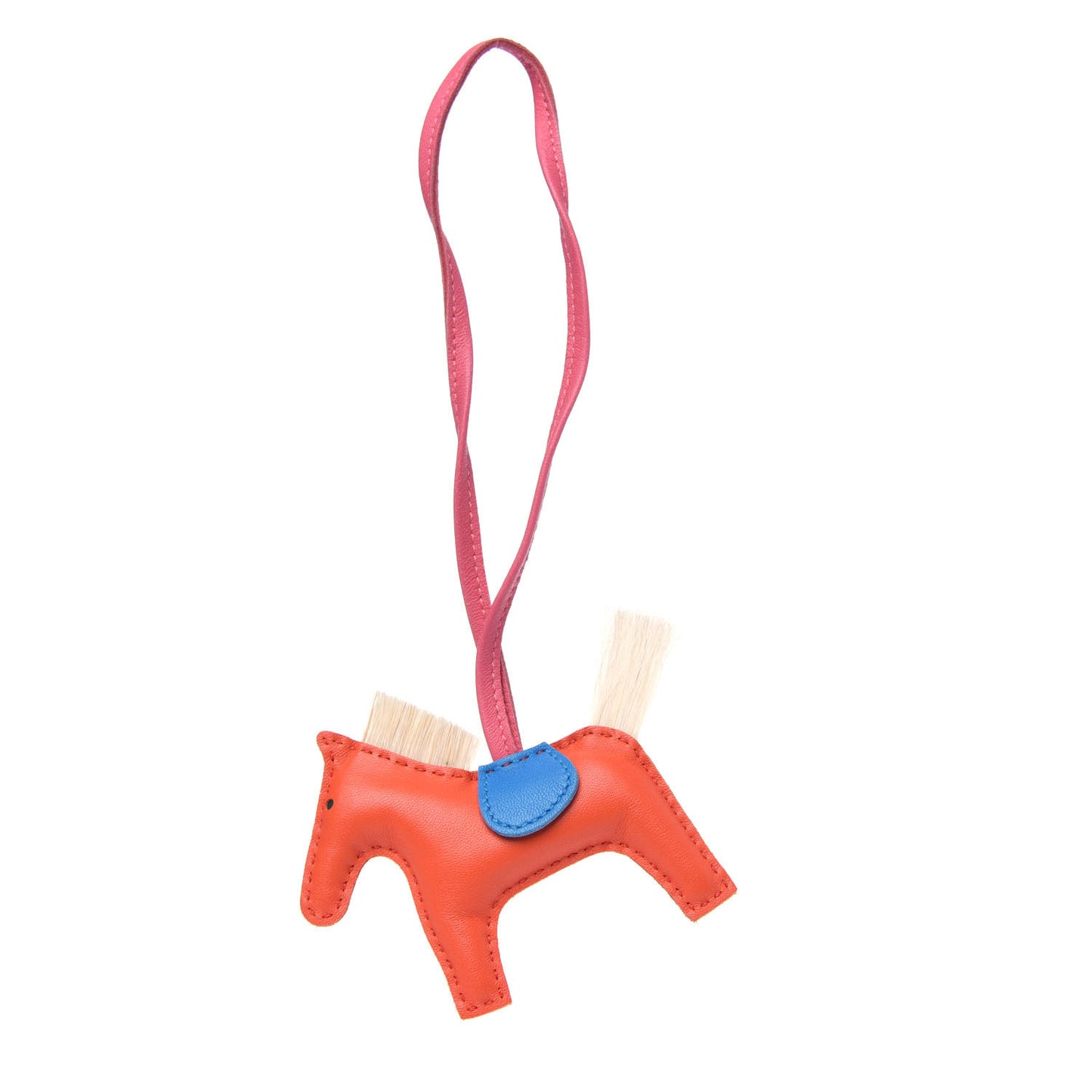 Milo Lambskin Horsehair Grigri Rodeo Horse Bag Charm PM Orange Poppy Bleu Zanzibar Rose Azalee