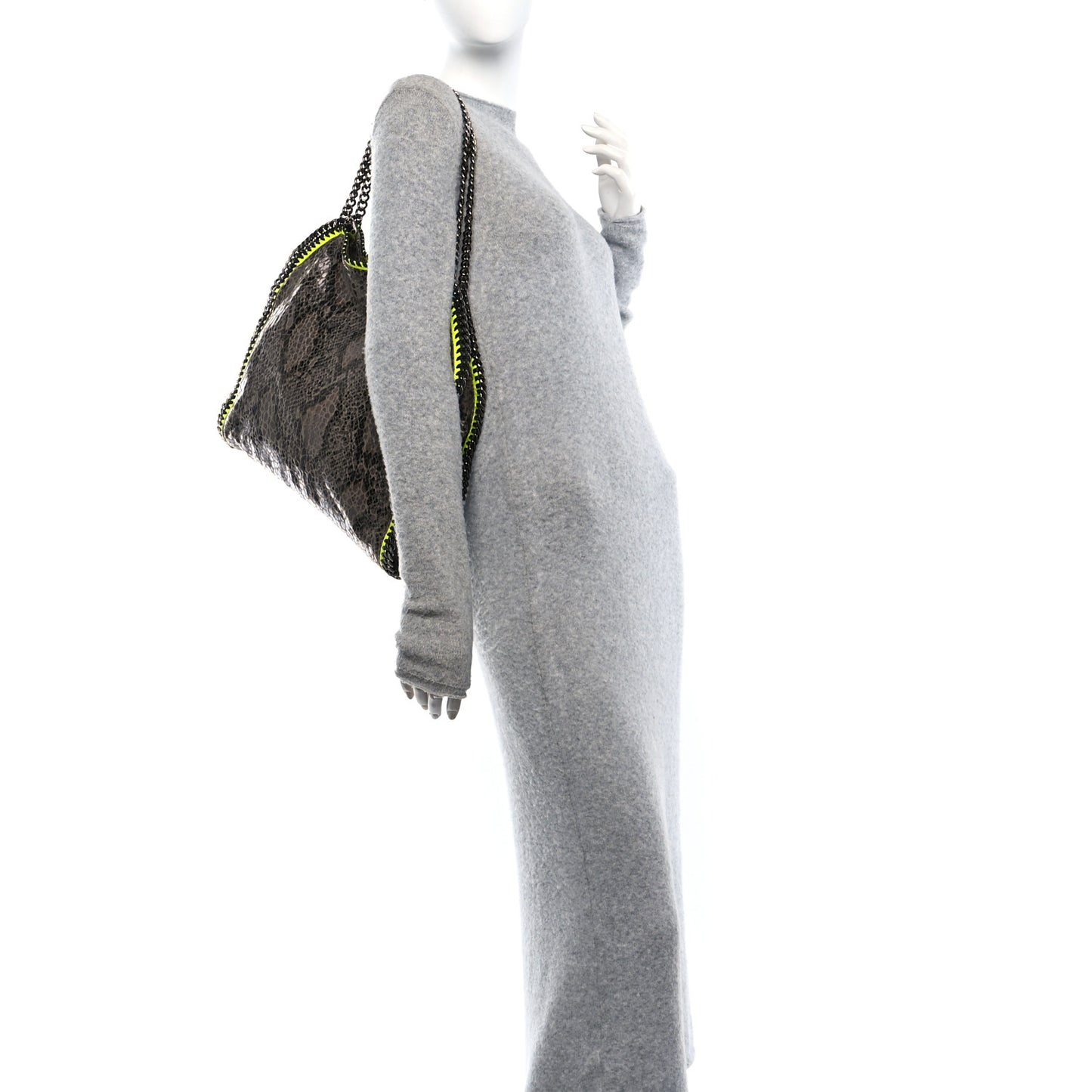 Eco Python Small Falabella Tote Beige Yellow