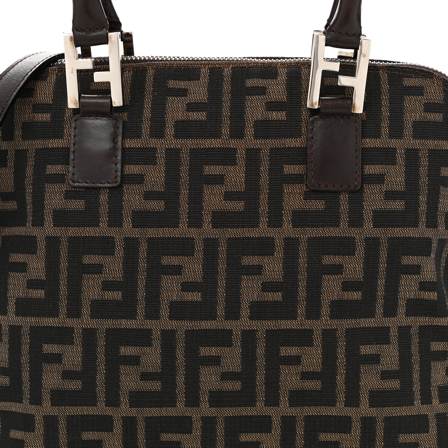 Fendi Zucca Top Handle Shoulder Bag Tote Tobacco 7 of 10