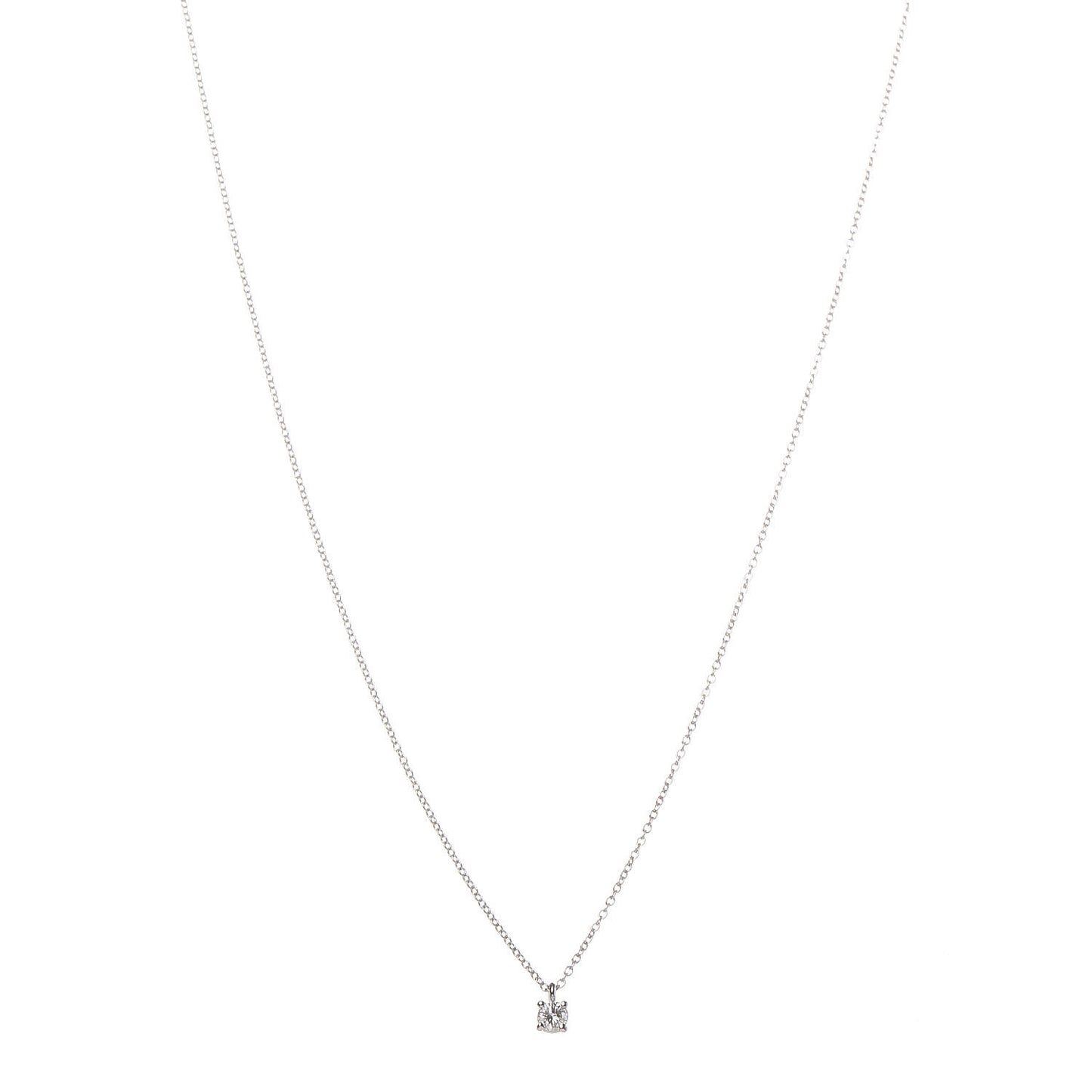 Platinum Diamond .17ct Solitaire Pendant Necklace