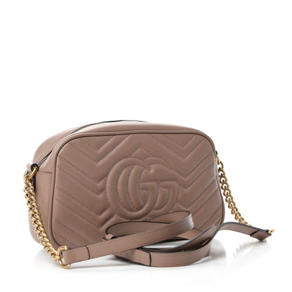 Gucci Calfskin Matelasse Small GG Marmont Chain Shoulder Bag Porcelain Rose 3 of 10