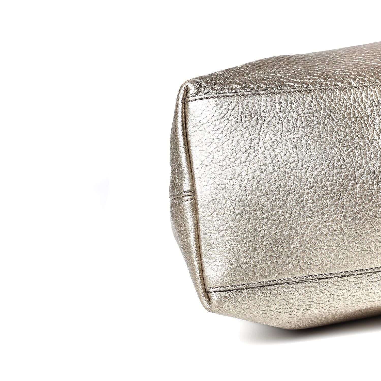 Gucci Metallic Pebbled Calfskin Medium Soho Chain Shoulder Bag Golden Beige 5 of 13